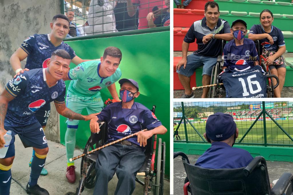 Perdió su vista y quedó inválido, pero ahora cumple su sueño: Don Santos asiste al estadio por primera vez a sus 76 años