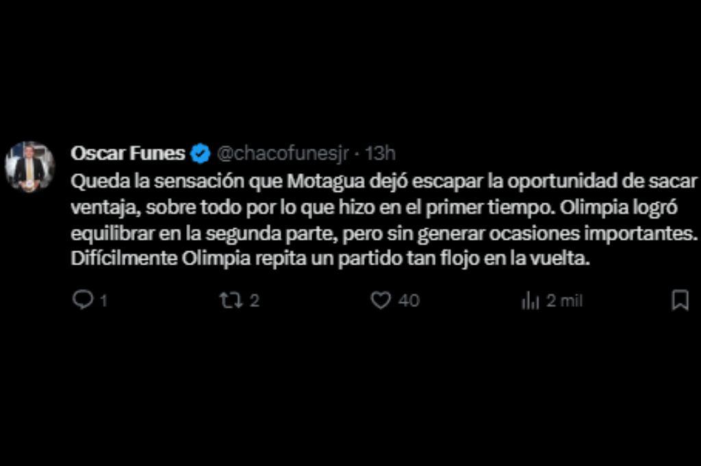 “Pudo terminar el invicto” “los azules fueron superiores”: así reaccionó la prensa tras el empate entre Motagua y Olimpia