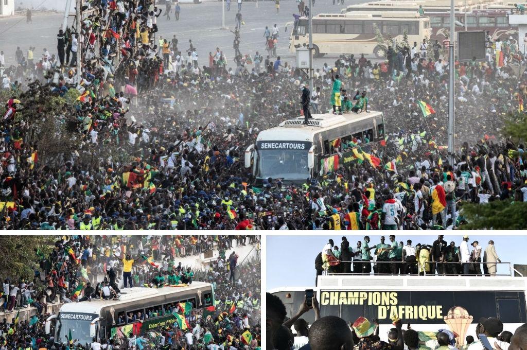 Feriado nacional y una marea humana: Las espectaculares imágenes en Senegal tras ganar la Copa de África