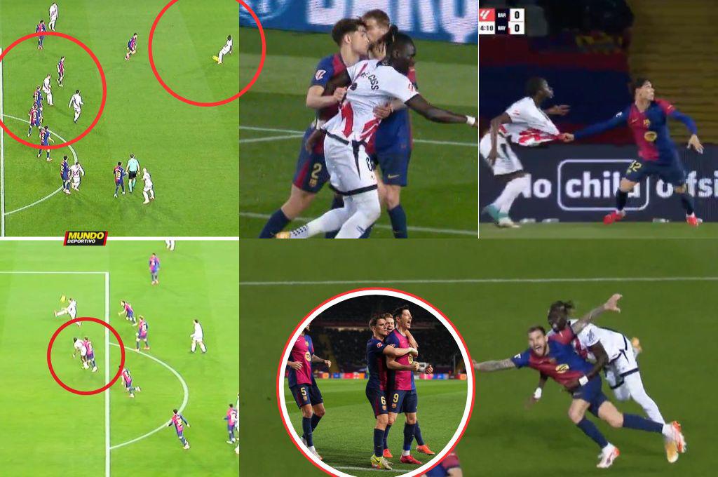 El ‘robo’ al Rayo Vallecano ante Barcelona por dos penales no pitados, un gol anulado y el que fue castigado por Flick