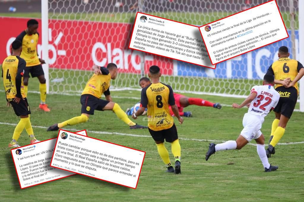 Periodistas hondureños se decepcionan del Real España ante Olimpia por la final de ida y se rinden ante Jorge Álvarez