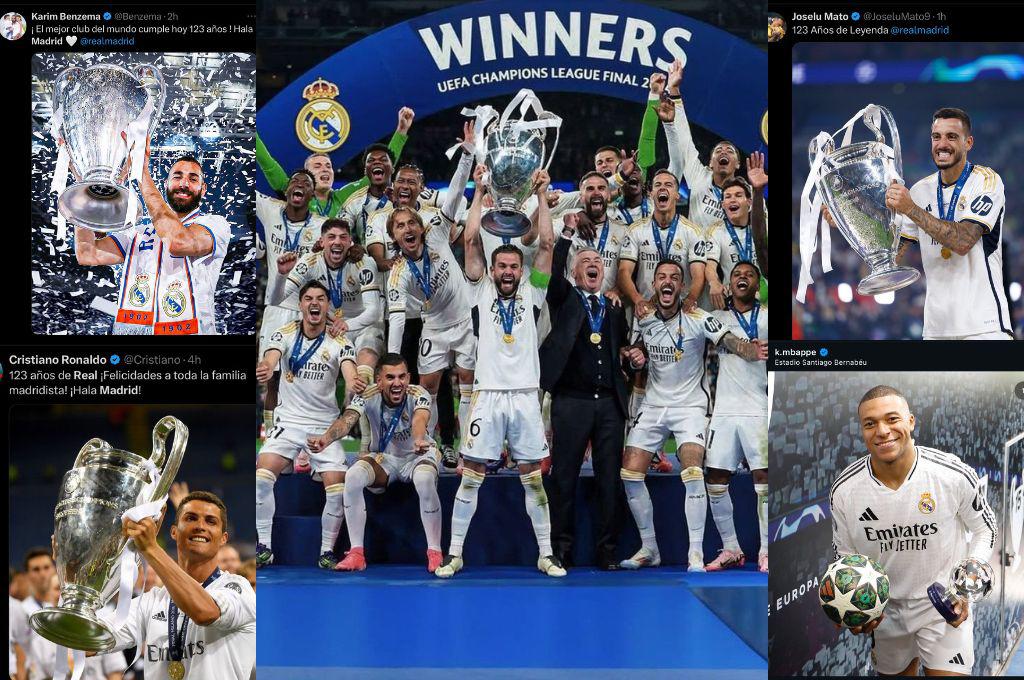 Mbappé ausente y Cristiano Ronaldo enamoró con su mensaje: las felicitaciones al Real Madrid por 123 aniversario