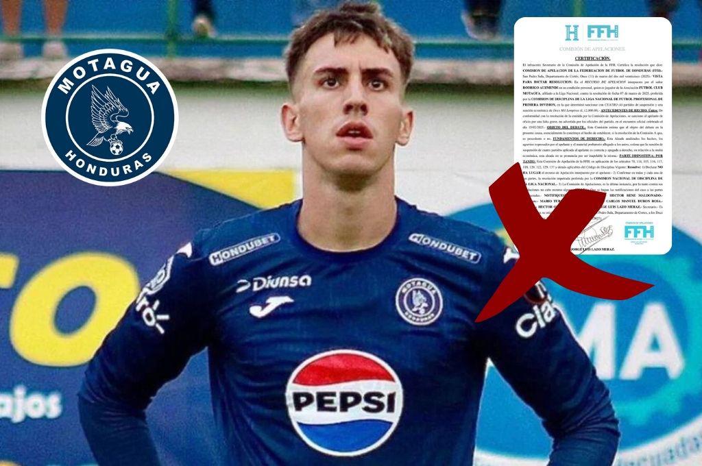 Rodrigo Auzmendi y Motagua sufren duro revés de la Comisión de Apelaciones previo al partido ante Olancho FC