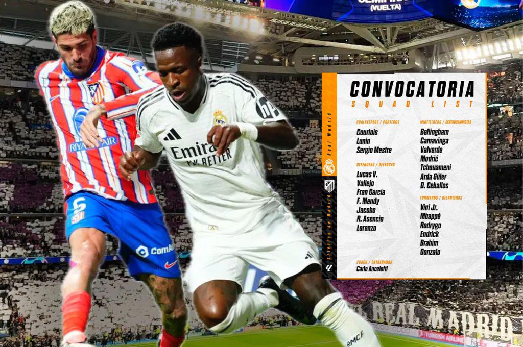 Cuatro bajas para el derbi: la convocatoria del Real Madrid para medirse al Atlético; uno de los más queridos regresa