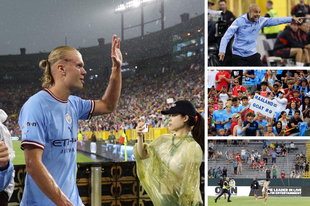 NO SE VIO EN TV: La verdadera melena de Haaland, el consejero y el intruso que entró sin ropa en el Manchester City-Bayern Múnich