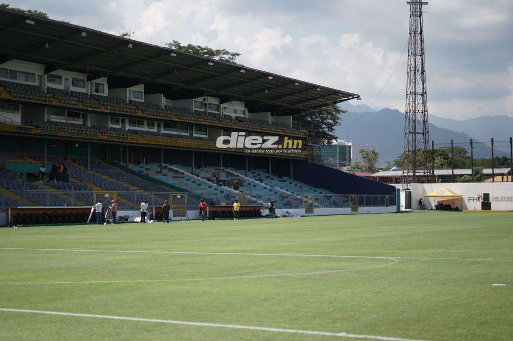 Así luce la nueva grama del estadio Morazán de San Pedro Sula para el Real España vs Olimpia