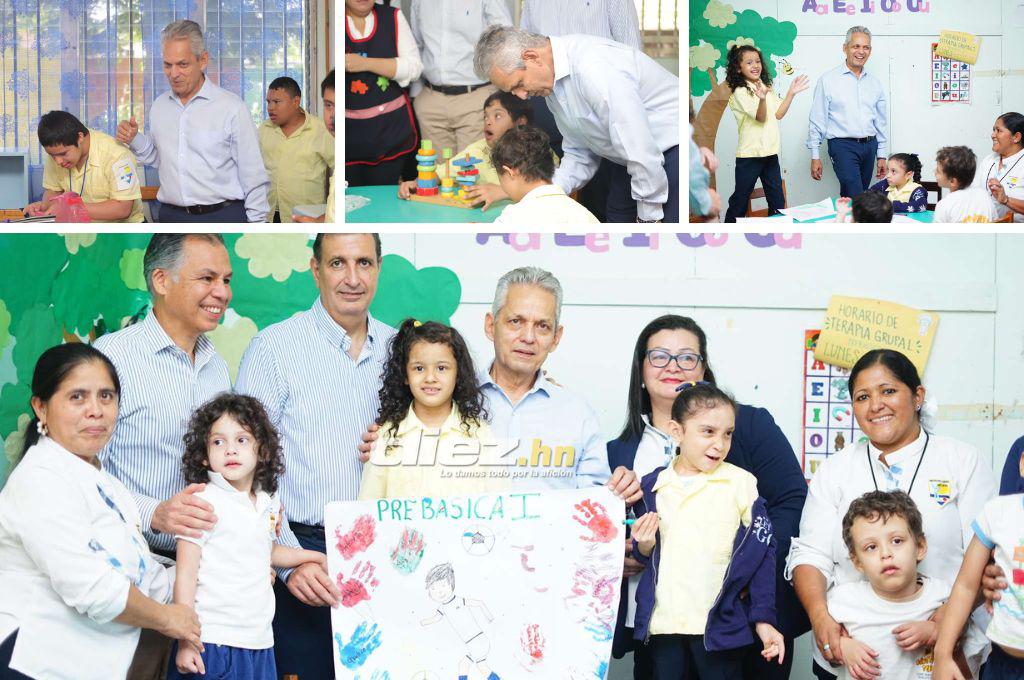 Reinaldo Rueda y directivos de la Federación de Honduras vivieron momentos especiales con niños del Instituto Juana Leclerc