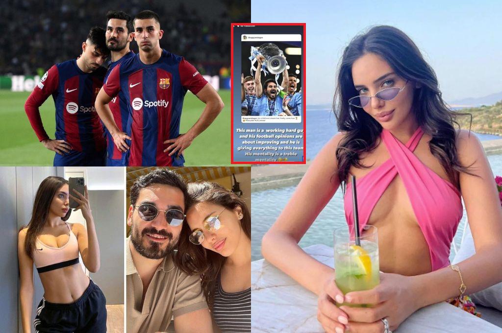 ¿Perdedores? Bella esposa de Gundogan envía mensaje a los jugadores del Barcelona: “Su mentalidad es triplete”