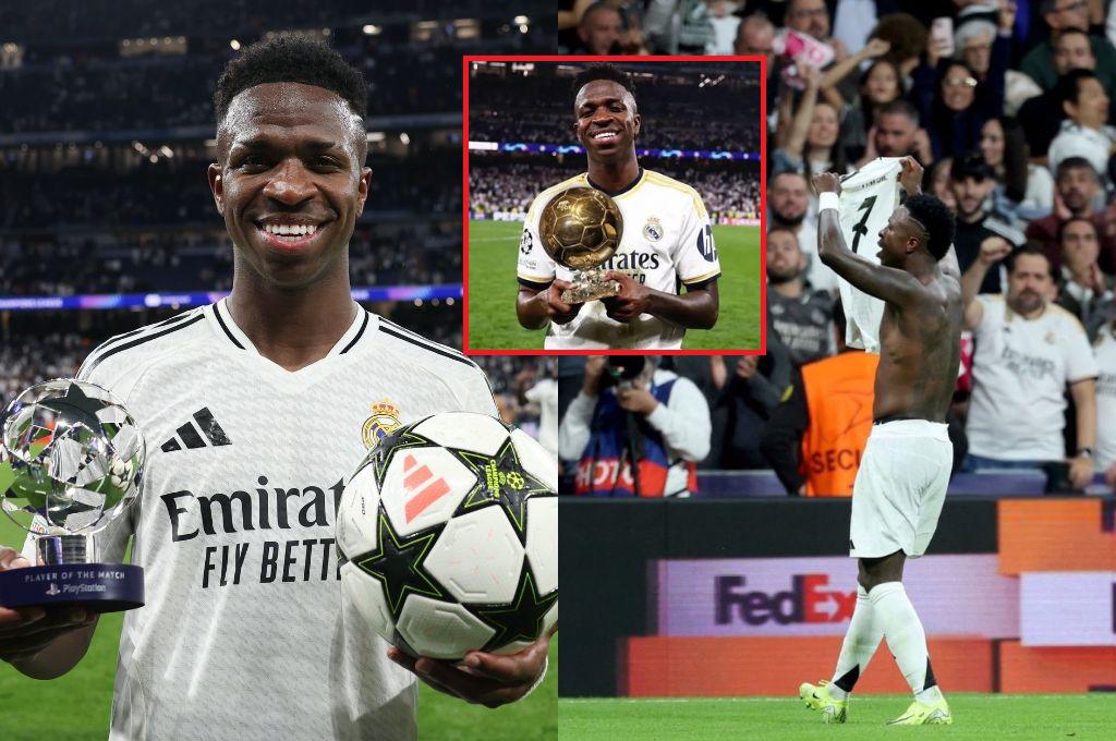 La reacción de Vinicius tras su hat-trick en Champions y lo que dice sobre ganar el Balón de Oro: “Ellos pueden decir...”