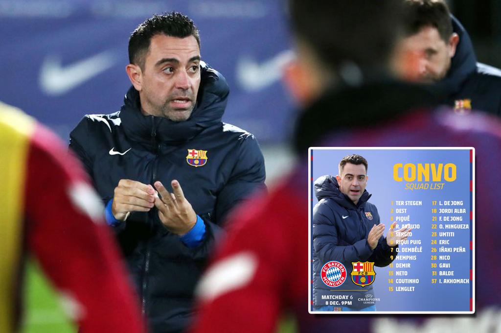 Con gran novedad: la convocatoria del Barcelona para buscar el milagro ante Bayern Múnich en la Champions