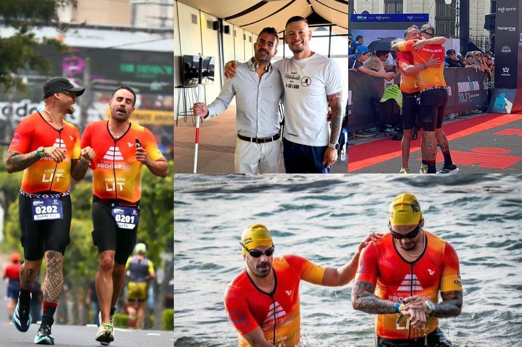 Se ganó el respeto del mundo: hondureño hace historia en el Ironman 70.3 tras competir junto a un atleta no vidente