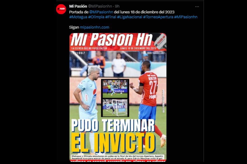 “Pudo terminar el invicto” “los azules fueron superiores”: así reaccionó la prensa tras el empate entre Motagua y Olimpia