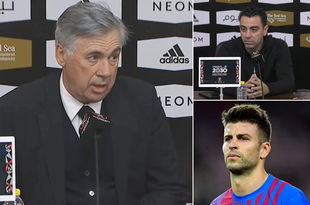 Ancelotti responde a Xavi y revela su discusión con Piqué: ‘‘Me dijo que ellos nunca tiran la pelota afuera’’