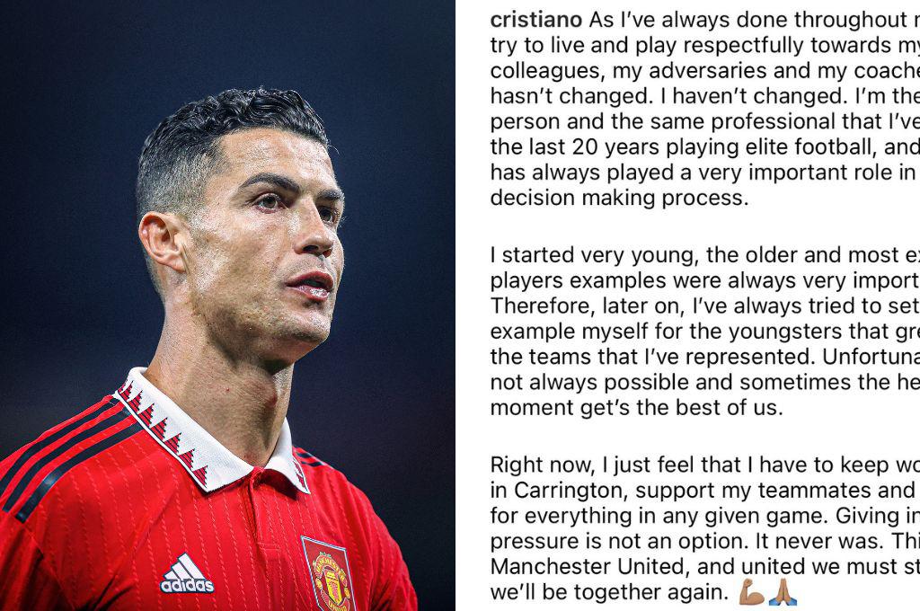 La respuesta de Cristiano Ronaldo luego de ser castigado por el Manchester United: “Soy la misma persona”