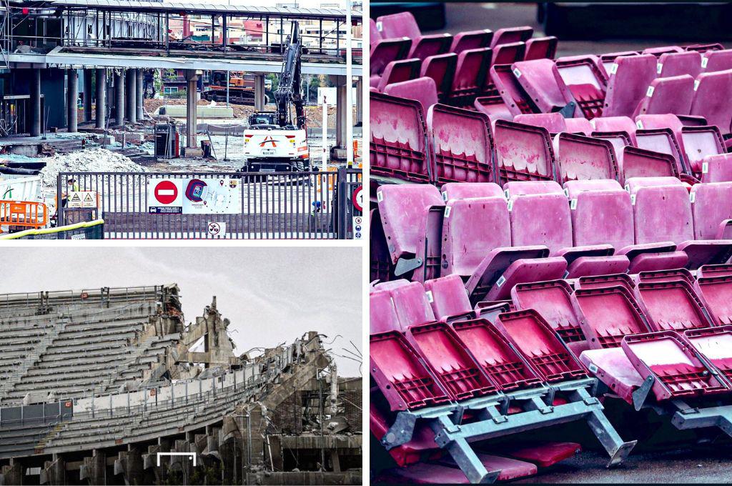 Así son las impactantes imágenes que deja la destrucción del Camp Nou, estadio del FC Barcelona