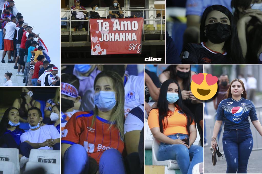 Lindas chicas y declaración de amor en el Morazán durante el clásico capitalino Olimpia-Motagua