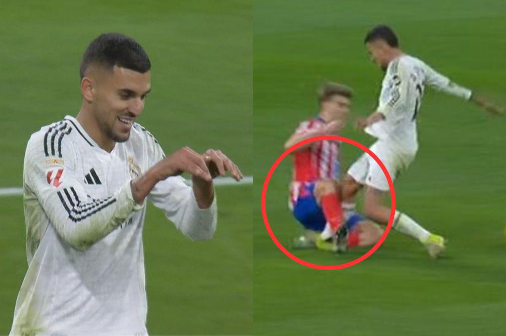 ¿Era roja para Ceballos? La dura entrada del jugador del Real Madrid en el derbi ante el Atlético: “¿habrá comunicado?”