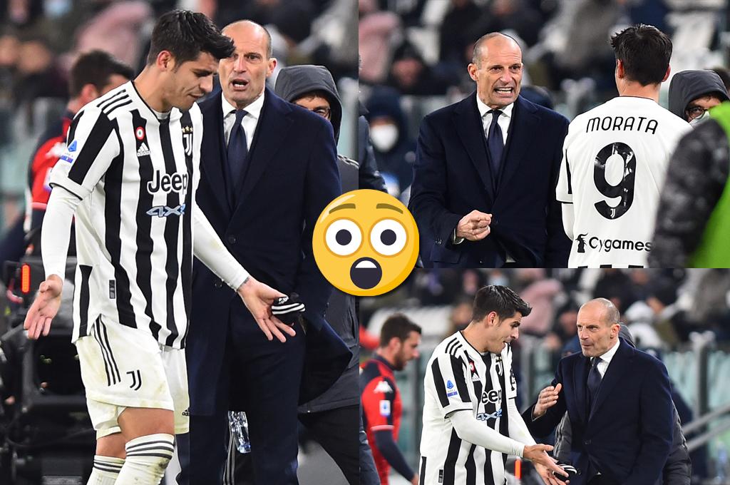 Allegri discute con Morata por sustituirle en el Juventus-Genova: “Es mejor que te calles”