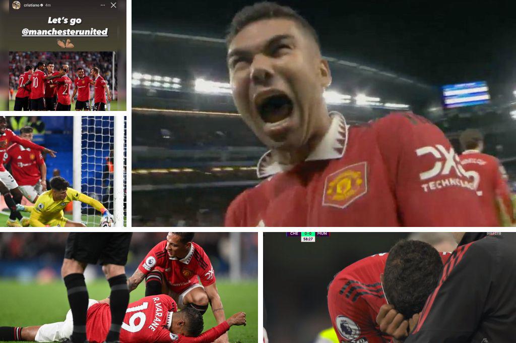 El apoyo de Cristiano Ronaldo, la lesión de Varane y gol ‘in extremis’ de Casemiro para dar el empate del Manchester United ante Chelsea