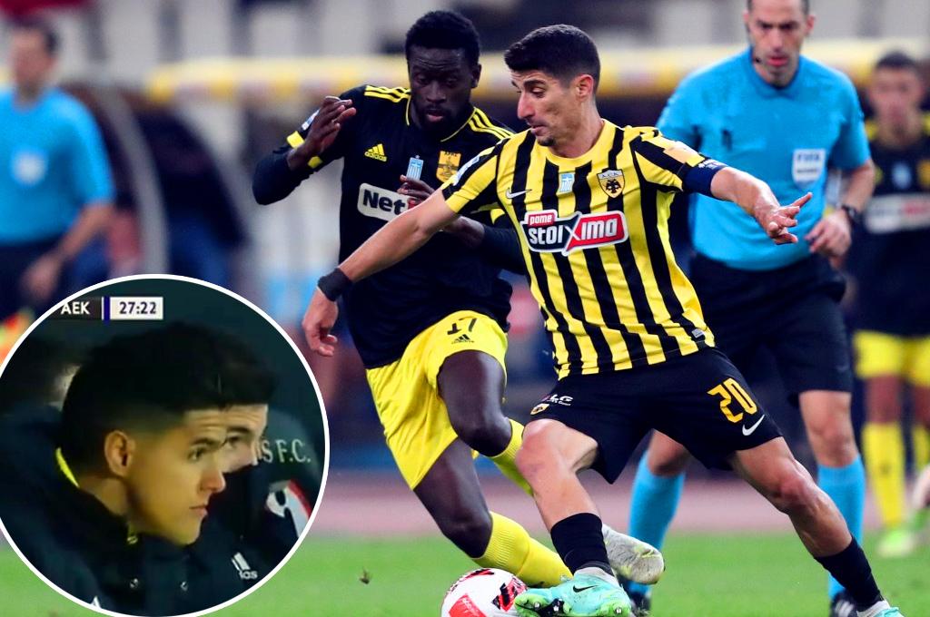 Luis Palma estuvo como suplente en el triunfo del Aris contra AEK por la Superliga de Grecia