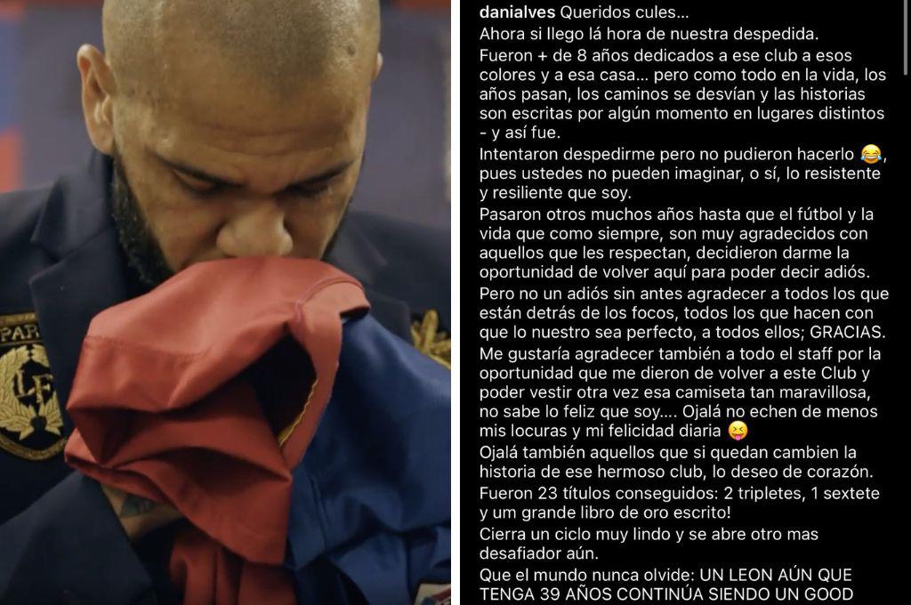 La dura despedida del Dani Alves del FC Barcelona: “Llegó el momento de decir adiós, los caminos se desvían”