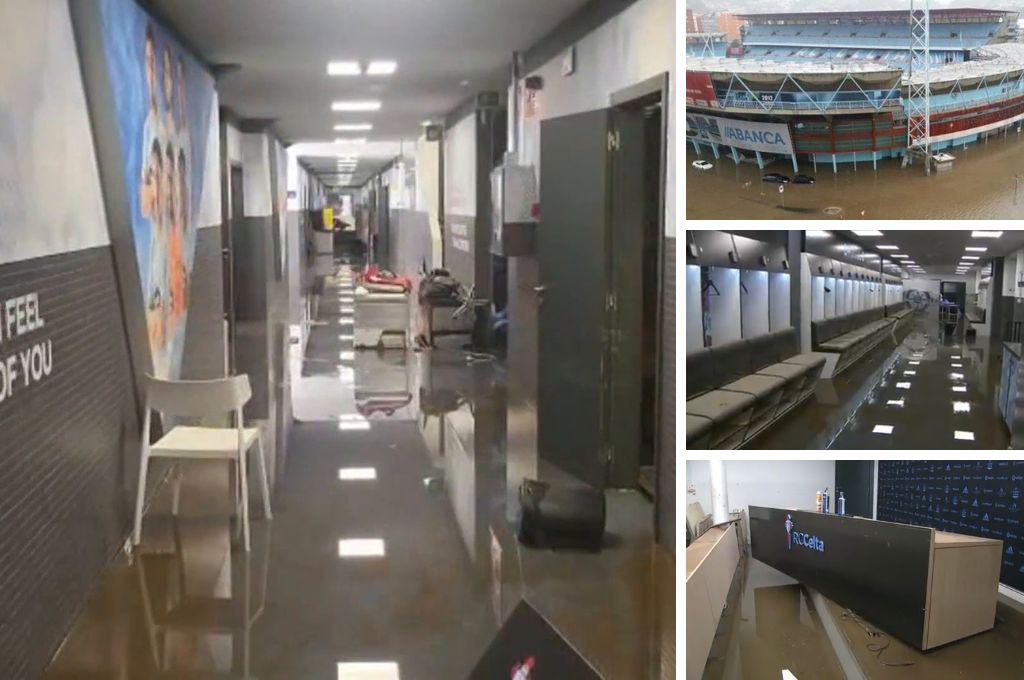 ¡Es de primera y alcanzó hasta un metro de agua! Así se inundó estadio de la Liga Española (FOTOS)