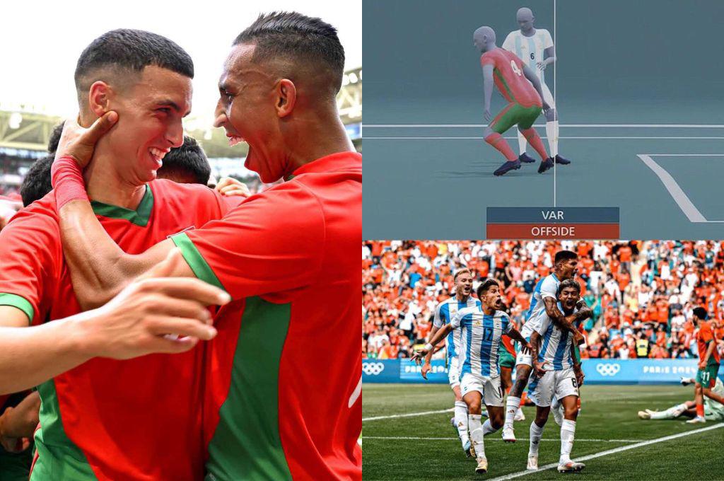 Juegos Olímpicos París 2024: Marruecos explotó por los 15 minutos añadidos y jugadores de Argentina salen huyendo
