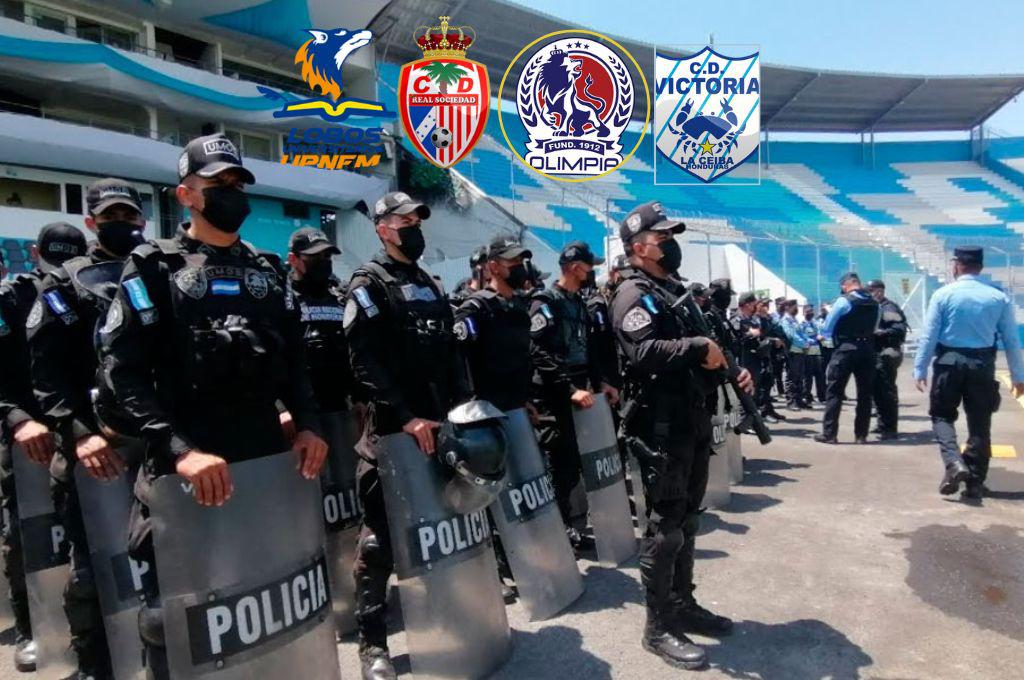 Policía Nacional garantiza seguridad total en el estadio Chelato Uclés para el doblete de la segunda fecha de Liga Nacional