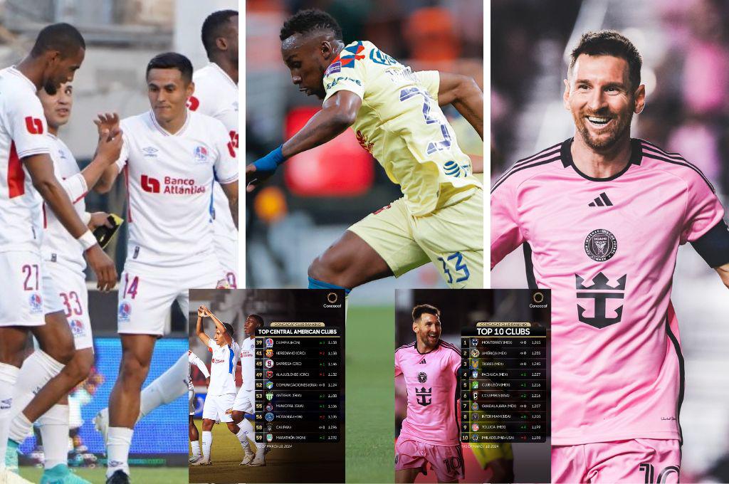 Ranking de clubes de Concacaf: Tres equipos hondureños en el top-10 en Centroamérica y el Inter Miami de Messi sorprende