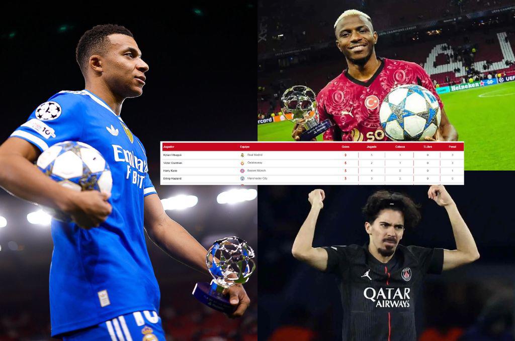 Mbappé hizo cuatro y otro marcó triplete: así quedó la tabla de goleadores de la Champions League