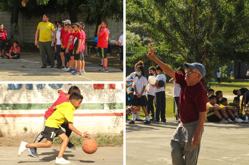 ¡Excelente! El ex basquetbolista nacional, Roger Aguilera, reactiva el baloncesto en las escuelas públicas