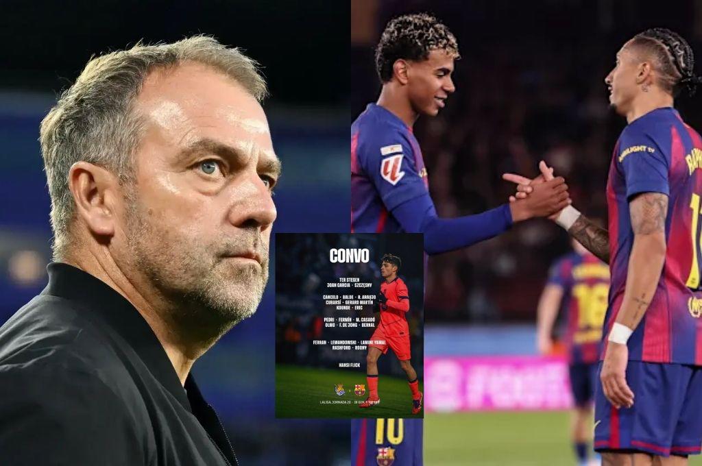 Hansi Flick lo baja de la convocatoria: el mejor jugador del Barcelona queda fuera para enfrentar a la Real Sociedad