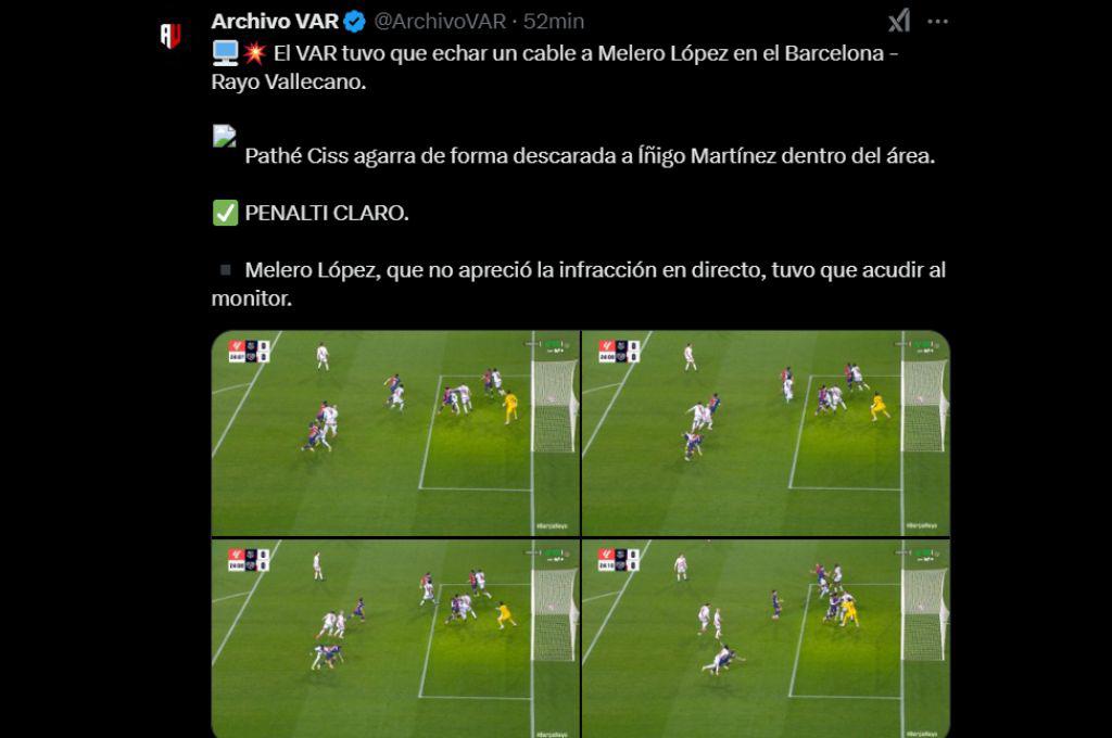 El ‘robo’ al Rayo Vallecano ante Barcelona por dos penales no pitados, un gol anulado y el que fue castigado por Flick