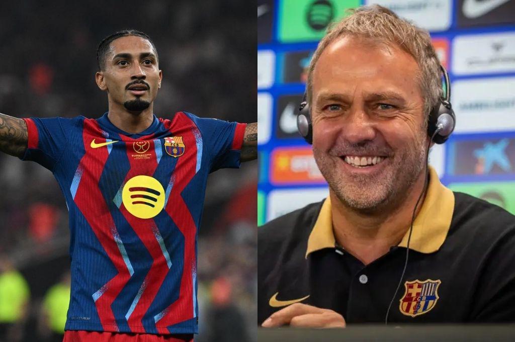 La broma que hizo Hansi Flick en conferencia tras ganarle una nueva final al Real Madrid: Sufrimos, pero...