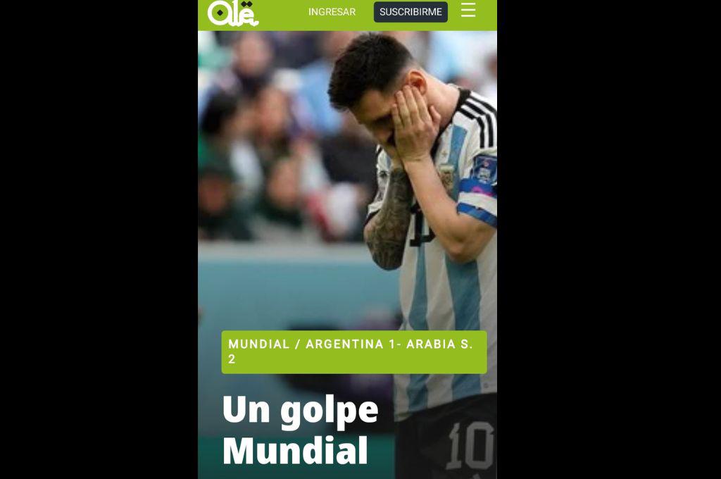 “Ni D10s ayuda al que madruga”: Así reaccionó la prensa tras la derrota de Argentina ante Arabia Saudita en Qatar 2022