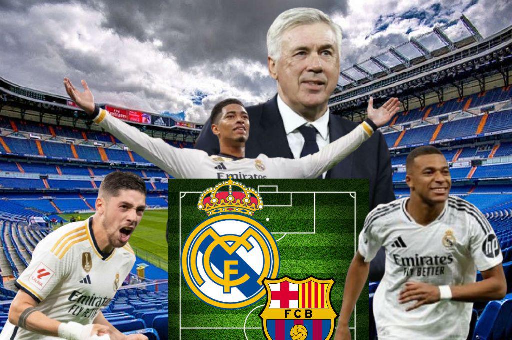 Con bajas importantes: Ancelotti y la reparada alineación del Real Madrid con la que buscará destrozar al Barcelona de Flick