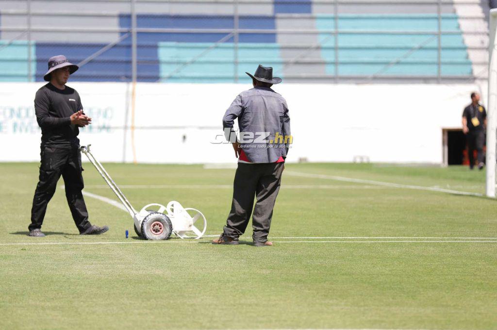 Así luce la nueva grama del estadio Morazán de San Pedro Sula para el Real España vs Olimpia
