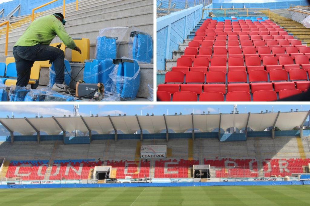 Al estilo europeo: así luce el estadio Nacional Chelato Uclés con su nueva cerca y las butacas previo a la final Olimpia vs Marathón