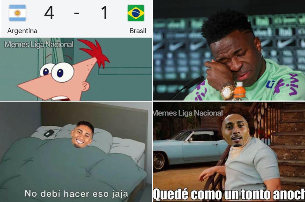 Argentina goleó y los memes destrozan a la selección de Brasil; Raphinha y Vinicius no se salvan de las burlas