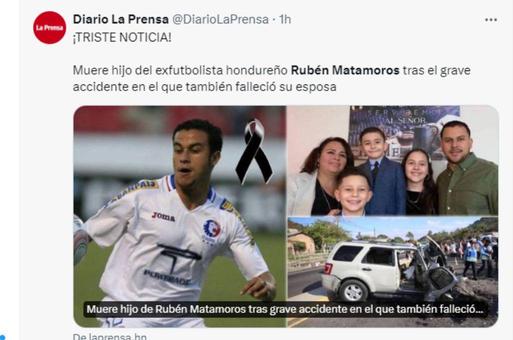 Ruben Matamoros recibe apoyo y solidaridad de la prensa hondureña y club de fútbol tras la muerte de su hijo menor