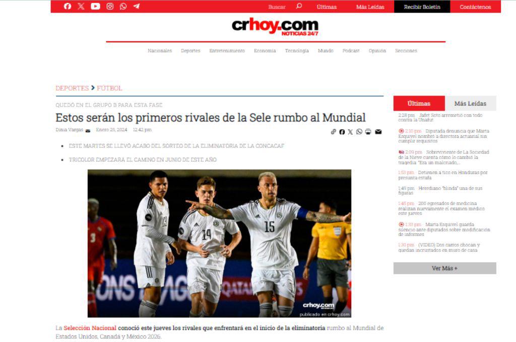 ”Caminando” Prensa tica y panameña reaccionan tras conocerse los grupos de la eliminatoria de Concacaf al mundial 2026