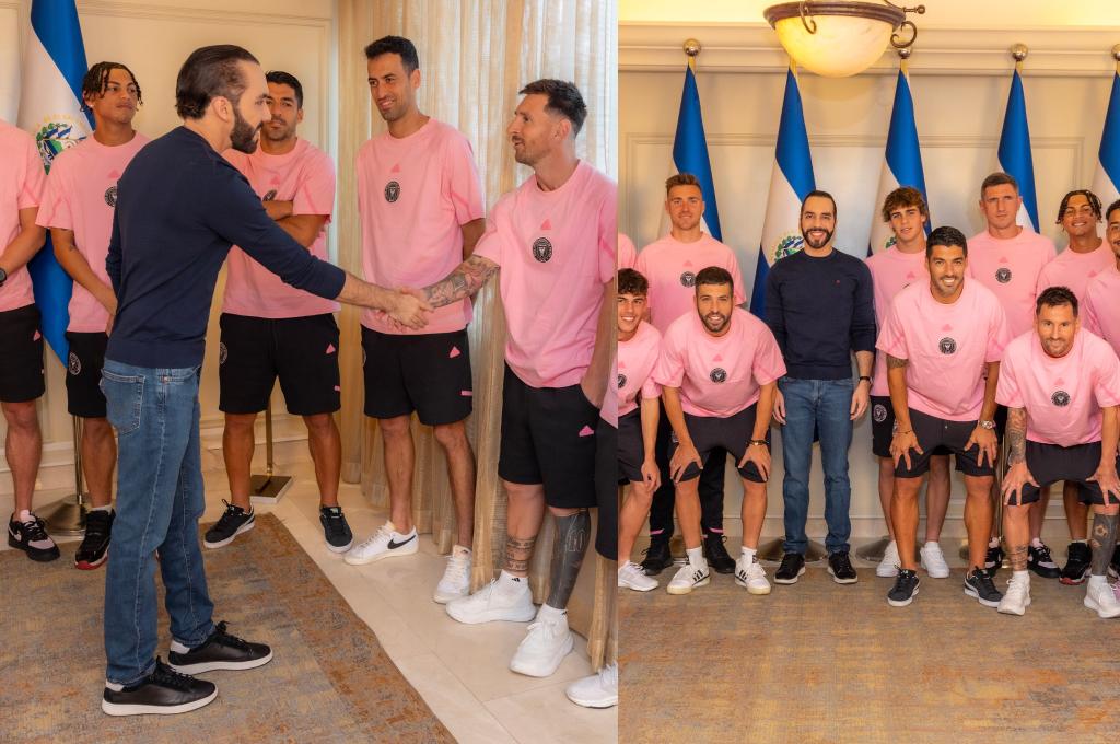 Fotos históricas: Messi y el Inter Miami compartieron con el presidente Nayib Bukele en su visita a El Salvador