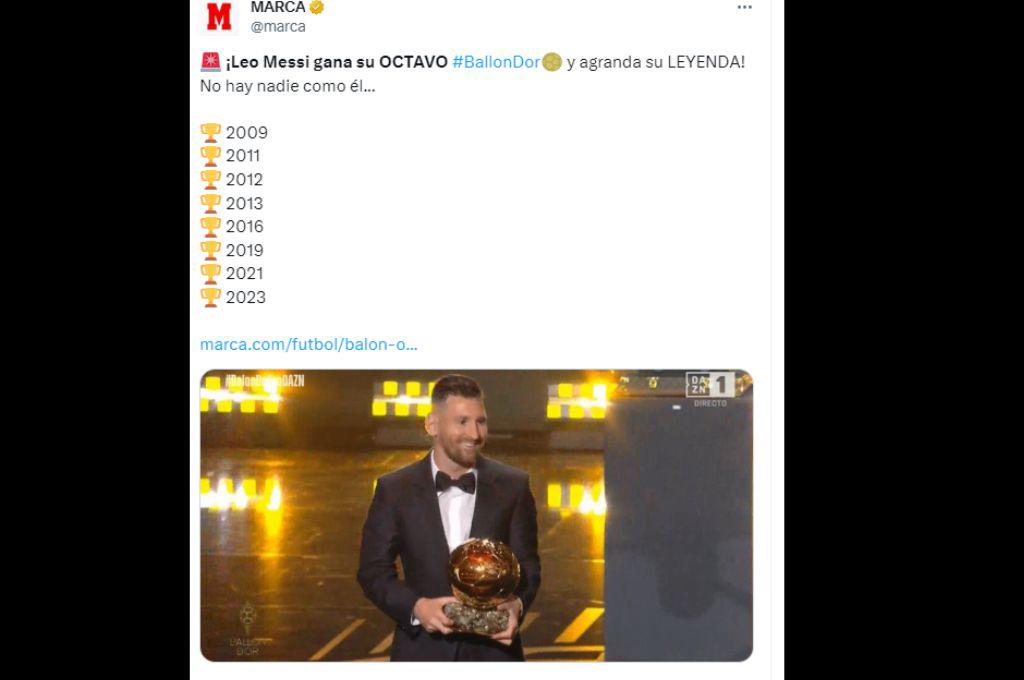 “Messi tiene más Balones de Oros que Brasil”, “leyenda”, “Infint8”: Las portadas internacionales se rinden ante el mejor del mundo