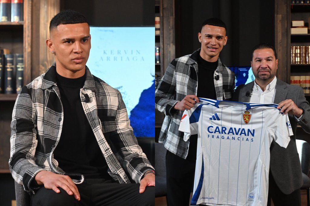 Kervin Arriaga fue presentado con el Zaragoza y el motivo por el que usará el dorsal ‘16’: “espero estar a la altura del reto”