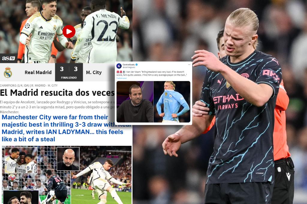 Lo que dicen los medios del Real Madrid - City, atacan a Haaland tras su mal partido: “Se busca”, “si no anota, es inútil”