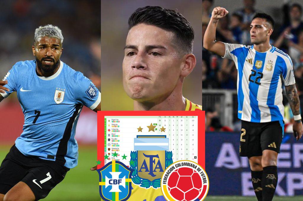 Uruguay ‘salva’ el liderato de Argentina y se bajan a Colombia: así queda la tabla de posiciones de las Eliminatorias Conmebol