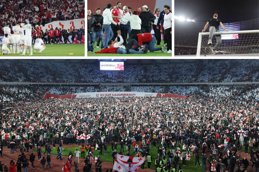 Invasión, lágrimas y locura total: La celebración de Georgia tras clasificar a la Eurocopa por primera vez en su historia