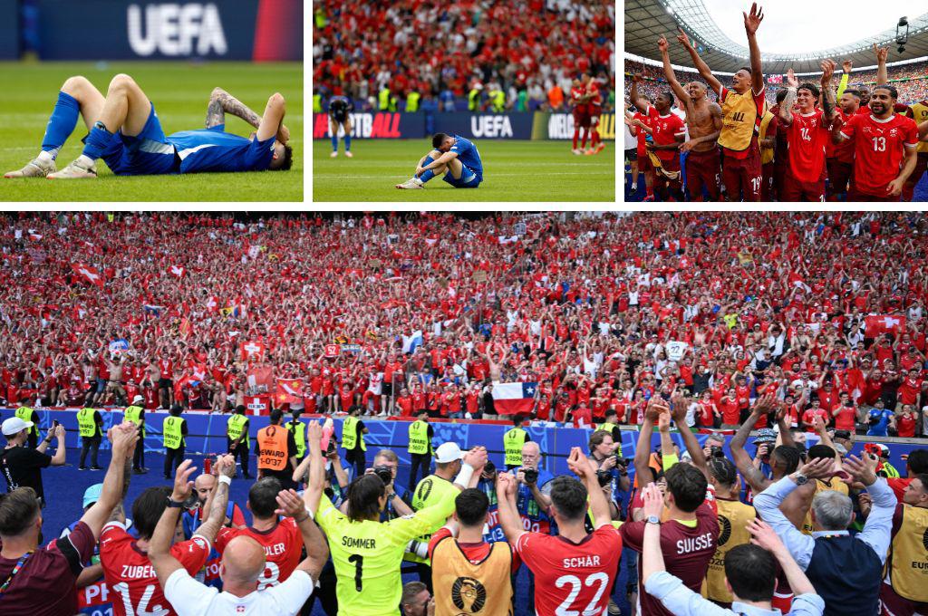 Desgarradoras imágenes de Italia, el último campeón de la Eurocopa, la decepción de Buffon y la fiesta de Suiza