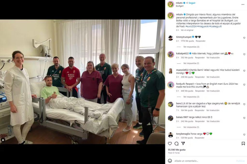 Barnabás Varga: Sale a luz la primera foto del futbolista de Hungría que sufrió conmoción cerebral y fracturas en su cara