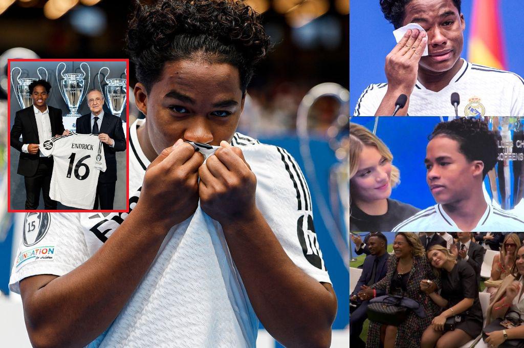 La emotiva presentación de Endrick en Real Madrid: la razón de sus lágrimas y así fue captada su hermosa novia